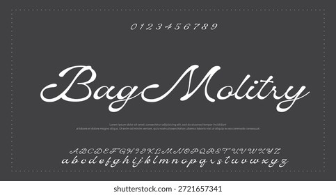 signature Font Calligraphy Logotype Script Brush Tipo de letra Letras de fuentes escritas a mano. Ilustración vectorial  