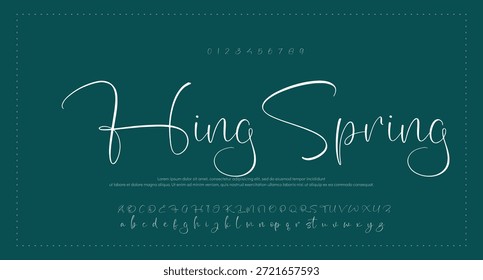 signature Font Calligraphy Logotype Script Brush Tipo de letra Letras de fuentes escritas a mano. Ilustración vectorial  