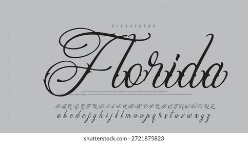 signature Font Calligraphy Logotype Script Brush Tipo de letra Letras de fuentes escritas a mano. Ilustración vectorial