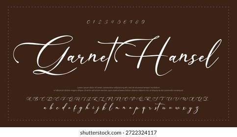 Signature Font Calligraphy Logotype Script Tipo de fuente Letras de fuentes escritas a mano. 