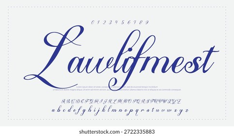 signature Font Calligraphy Logotype Script Brush Tipo de letra Letras de fuentes escritas a mano. Ilustración vectorial