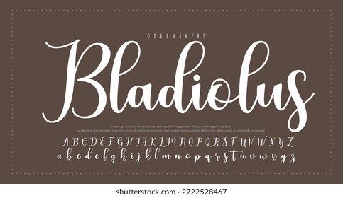 signature Font Calligraphy Logotype Script Brush Tipo de letra Letras de fuentes escritas a mano. Ilustración vectorial