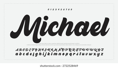 signature Font Calligraphy Logotype Script Brush Tipo de letra Letras de fuentes escritas a mano. Ilustración vectorial