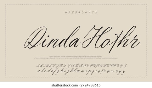 signature Font Calligraphy Logotype Script Brush Font Type Font lettering handwritten 