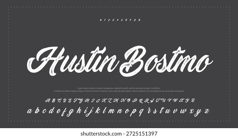 signature Font Calligraphy Logotype Script Brush Tipo de letra Letras de fuentes escritas a mano. Ilustración vectorial  