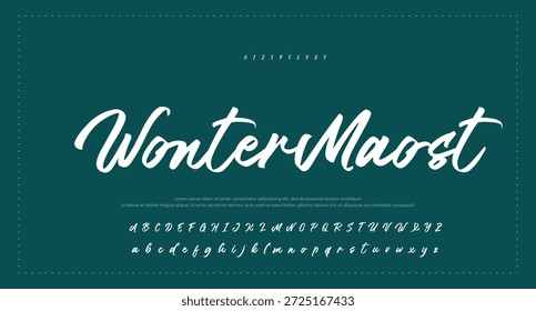 
signature Font Calligraphy Logotype Script Brush Tipo de letra Letras de fuentes escritas a mano. Ilustración vectorial