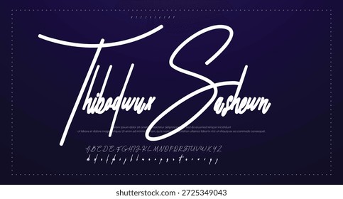 firma Caligrafía de fuentes Logotipo Script Pincel Tipo de fuente Letras de fuentes escritas a mano 
