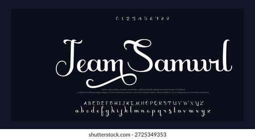signature Font Calligraphy Logotype Script Brush Tipo de letra Letras de fuentes escritas a mano. Ilustración vectorial  