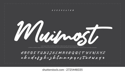 signature Font Calligraphy Logotype Script Brush Tipo de letra Letras de fuentes escritas a mano. Ilustración vectorial 