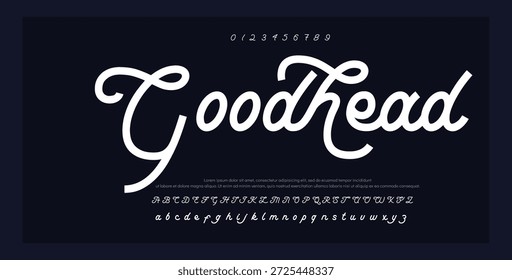 signature Font Calligraphy Logotype Script Brush Tipo de letra Letras de fuentes escritas a mano. Ilustración vectorial 