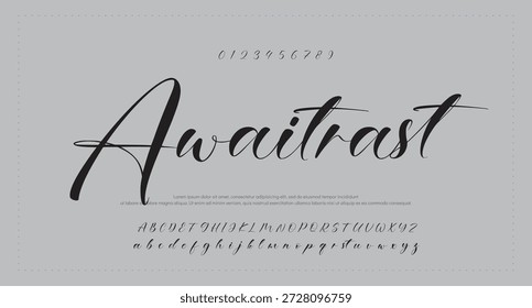 signature Font Calligraphy Logotype Script Brush Tipo de letra Letras de fuentes escritas a mano. Ilustración vectorial 