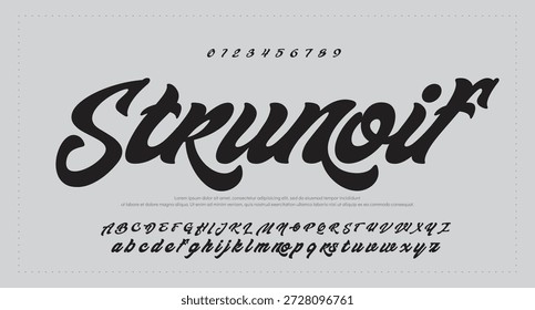 signature Font Calligraphy Logotype Script Brush Tipo de letra Letras de fuentes escritas a mano. Ilustración vectorial 
