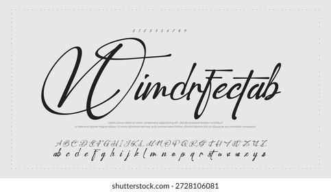 firma Caligrafía de fuentes Logotipo Script Pincel Tipo de fuente Letras de fuentes escritas a mano