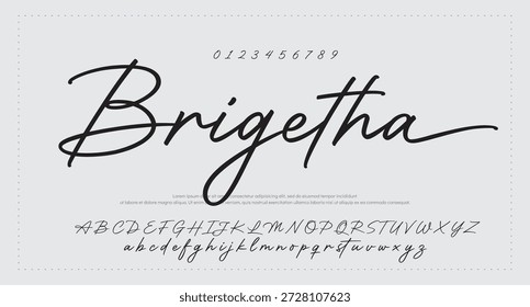 firma Caligrafía de fuentes Logotipo Script Pincel Tipo de fuente Letras de fuentes escritas a mano