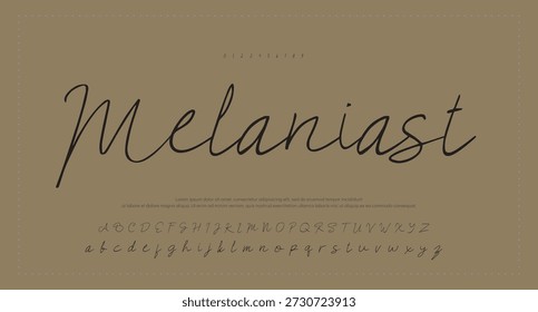 signature Font Calligraphy Logotype Script Brush Tipo de fuente Letras de fuentes escritas a mano. Ilustración vectorial  