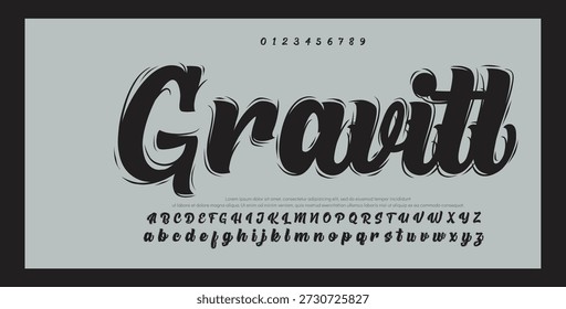 signature Font Calligraphy Logotype Script Brush Tipo de fuente Letras de fuentes escritas a mano. Ilustración vectorial  