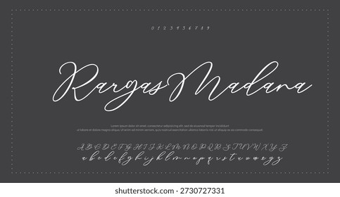 Signature Font Calligraphy Logotype Script Brush Tipo de fuente Letras de fuentes escritas a mano 
