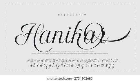 Signature Font Calligraphy Logotype Script Tipo de fuente Letras de fuentes escritas a mano. 