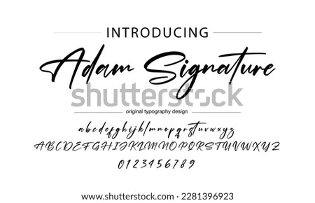 signature Font Calligraphy Logotype Script Brush Font Type Font lettering handwritten Foto stock © 