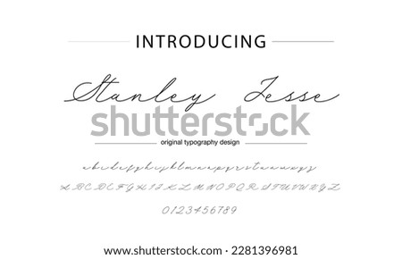 signature Font Calligraphy Logotype Script Brush Font Type Font lettering handwritten
