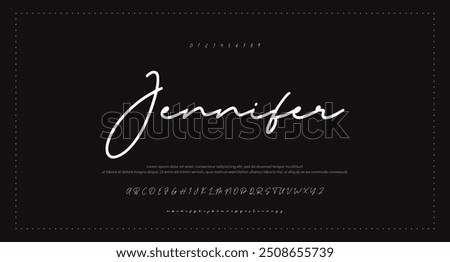 signature Font Calligraphy Logotype Script Brush Font Type Font lettering handwritten