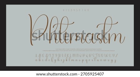 signature Font Calligraphy Logotype Script Brush Font Type Font lettering handwritten. vector illustration 