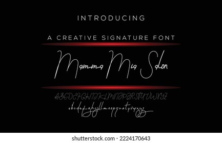 Signature Font Calligraphy Monoline Logotype Script Brush Font Type Font lettering handwritten