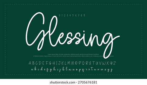 Fonte da assinatura Caligrafia Monoline Script Brush Tipo Fonte Letras manuscritas