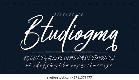 Signature Font Calligraphy Monoline Script Brush Tipo de letra Letras de fuentes escritas a mano