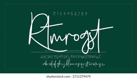Signature Font Calligraphy Monoline Script Brush Tipo de letra Letras de fuentes escritas a mano