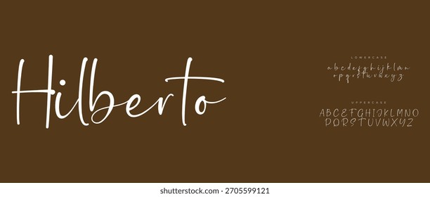 Fuente de firma Escritura a mano Script Pincel Tipo de fuente Letras de fuente escritas a mano