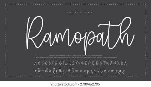 Fuente de firma Escritura a mano Script Pincel Tipo de fuente Letras de fuente escritas a mano
