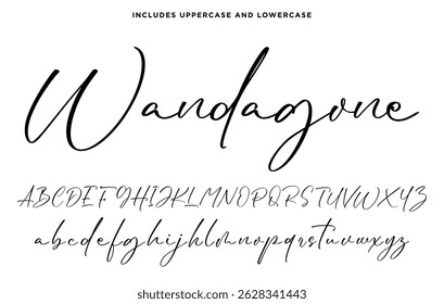 Signature Font Handwritten Script Typeface Isolated on White Background for Branding and Wedding Designs
