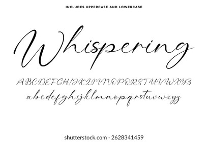 Signature Font Handwritten Script Typeface Isolated on White Background for Branding and Wedding Designs