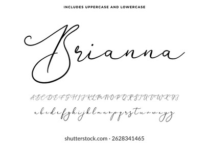 Signature Font Handwritten Script Typeface Isolated on White Background for Branding and Wedding Designs