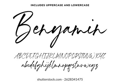 Signature Font Handwritten Script Typeface Isolated on White Background for Branding and Wedding Designs