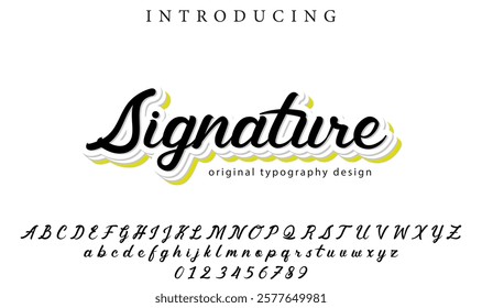 Signature Font Stylish brush painted an uppercase vector letters, alphabet, typeface