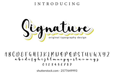 Signature Font Stylish brush painted an uppercase vector letters, alphabet, typeface