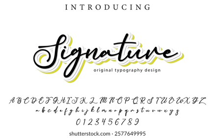 Signature Font Stylish brush painted an uppercase vector letters, alphabet, typeface