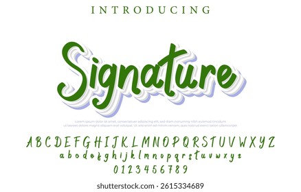 Signature Font Stylish brush painted an uppercase vector letters, alphabet, typeface