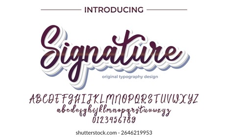Fuente de firma: tipografía de script con estilo con letras de pincel modernas y audaces
