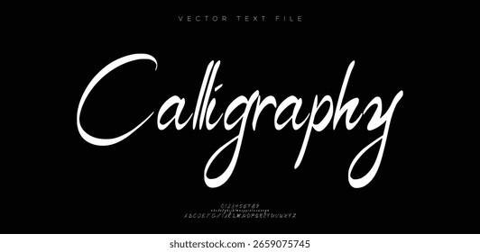 Signature Font Uppercase Lowercase And Number. Script Font Calligraphy Logotype  elegant Font Type Font lettering handwritten. vector illustration  
