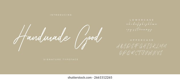 Signature Font Uppercase Lowercase And Number. Script Font Calligraphy Logotype  elegant Font Type Font lettering handwritten. vector illustration  
