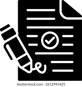 Signature Glyph Icon Vector Design