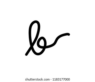 signature handwriting initial b vector logo