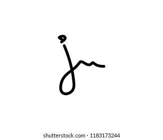 signature handwriting initial j vector logo