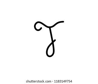 signature handwriting initial t vector logo