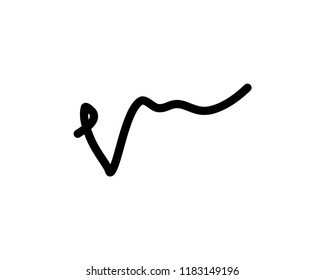 signature handwriting initial v vector logo