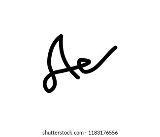signature handwriting initial a vector logo