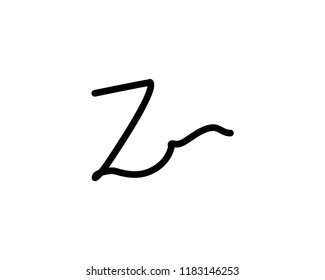 signature handwriting initial z vector logo